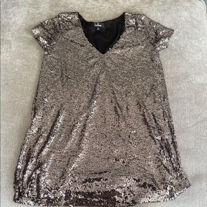 Lulu's Glittering Sequin Mini Dress - Black and Silver